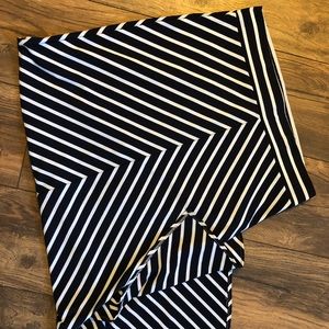 The Limited Navy/White Herringbone Maxi Skirt